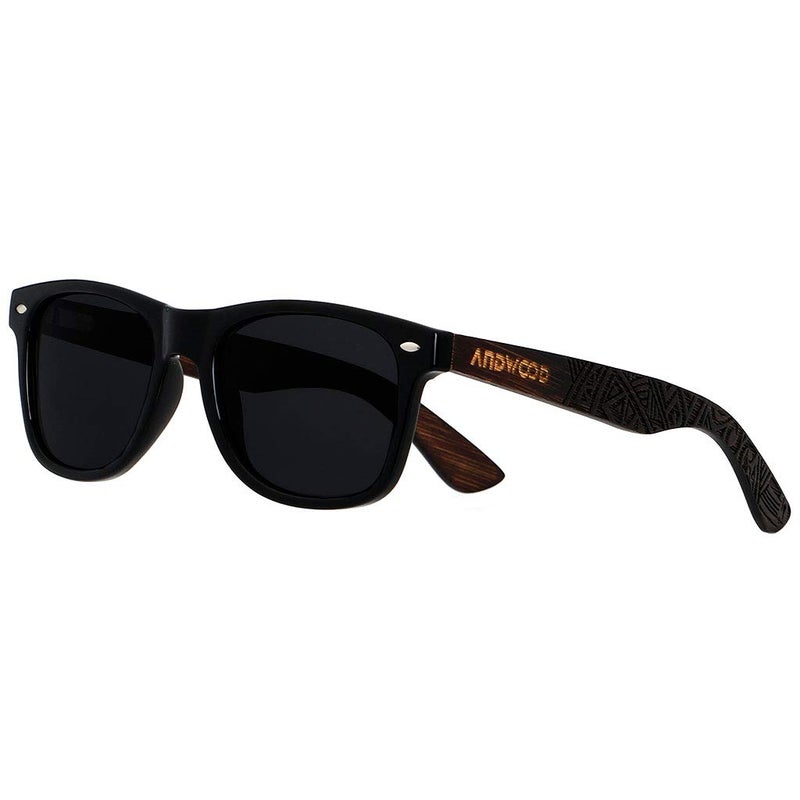 ANDWOOD Wood Sunglasses Polarized for Men Women Uv Protection Wooden Bamboo Frame Mirrored Sun Glasses Bamboo Shades - Image 1